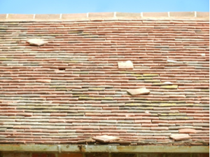 Roof with missing tiles