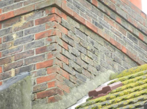 Eroded pointing to chimney stack