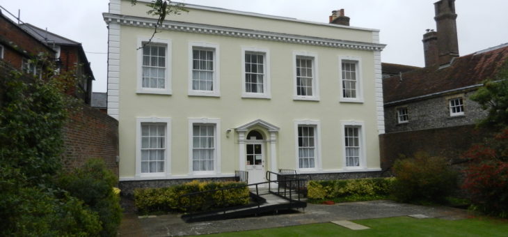 Large white Victorian building in Lewes