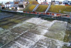 Cracked asphalt on roof