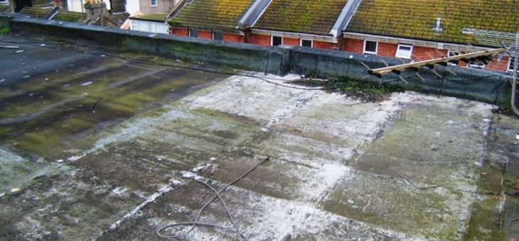 Cracked asphalt on roof